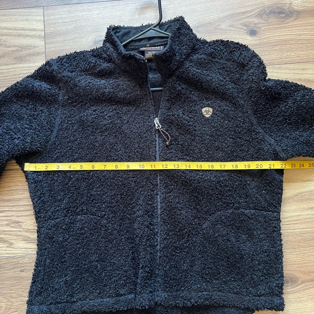 Ariat Women's Boucle Sherpa Fleece Full Zip Black Sweater Cardigan - Picture 3 of 4